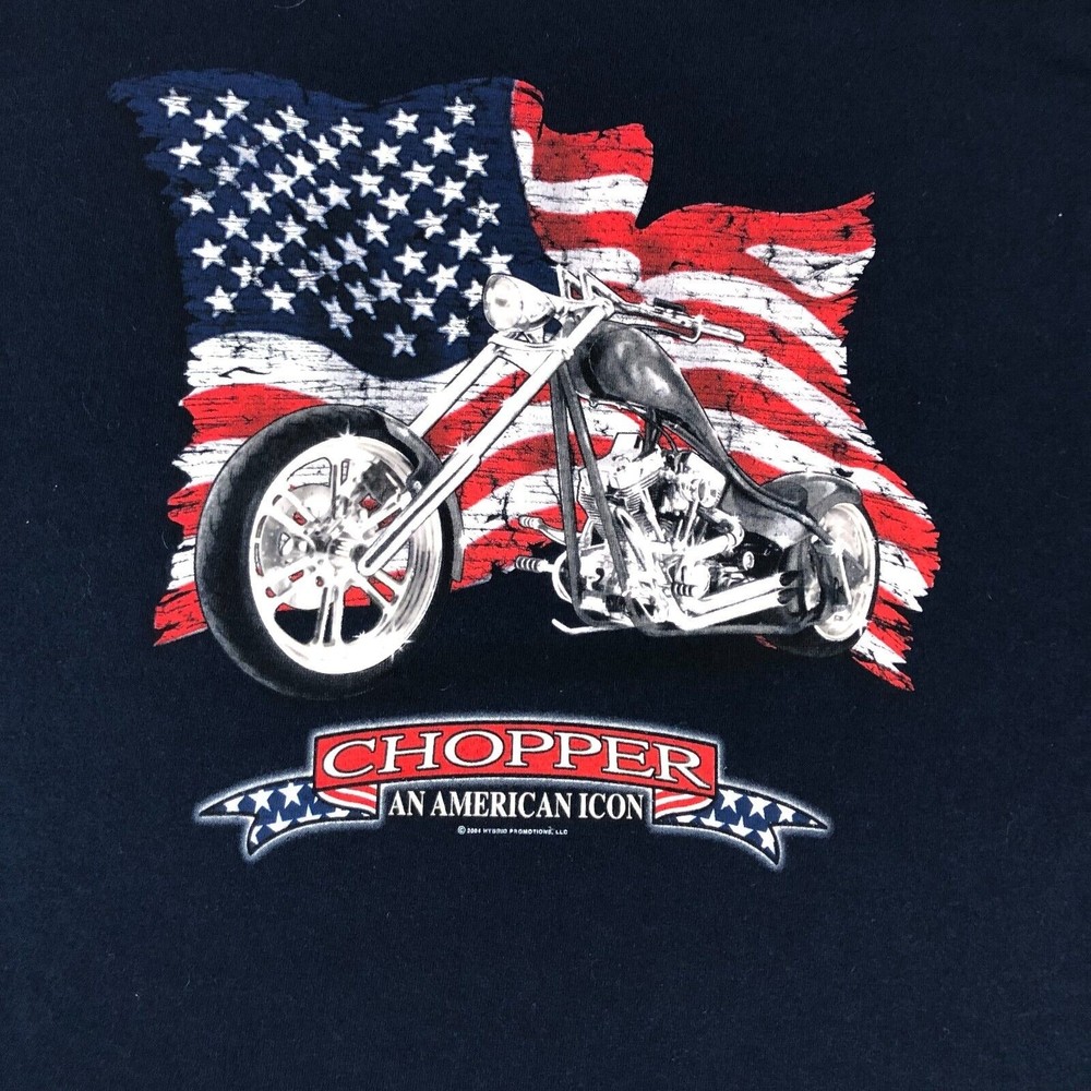 Tennessee River Shirt Mens Medium Navy Blue Graphic Tee‎ Bikercore American Flag - Picture 2 of 6